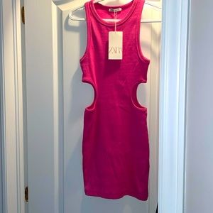 Zara mini skirt dress Barbie pink